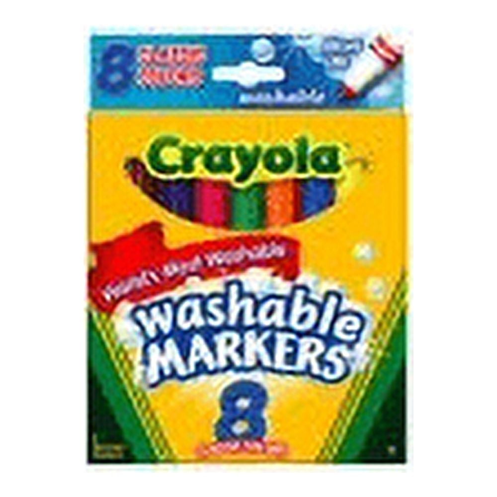 Crayola Broad Line Washable Markers Color Max, 8 Classic Colors (4 Packs)