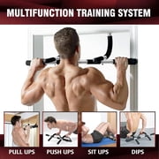 Behome Pull Up Bar for Doorway, Thickened Steel Upper Body Workout Bar, Adjustable Width Locking, Max Limit 330 lbs, Multi-Grip Strength Chin-Up Bar for Strength Training, Home & Gym, Black