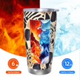 thumbnail image 6 of 20oz Car Cup Three-Piece Set Of Single Silver Edge No Smell Easy To Carry Heat Preservation For Daily Car Sports Travel Tiger Skin Print Style Dimgray_4, 6 of 8