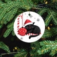 thumbnail image 4 of Christmas Ceramic Ornament Xmas Animal Cats Wearing Red Santa Hat Christmas Ornament Keepsake Winter Christmas Bell Black Cat Xmas Tree Decorations Flat Circle Ceramic Ornament, 4 of 8
