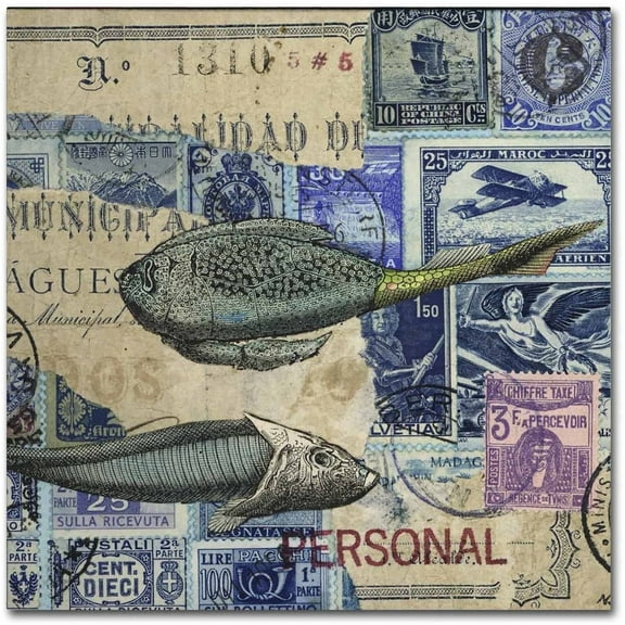 Trademark Fine Art 'Cap Cream Blue' Canvas Art by Nick Bantock