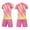 Pink, variant on ITSAME Boys Girls Football Training Outfits Breathable V-Neck Top and Shorts 2-Piece Kids Soccer Uniform Set White Size 8