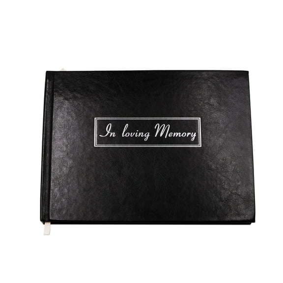 Photo Booth Frames Signature Memorial Guestbook for Condolences and Memories, 9x7, 124 Pages, Black
