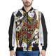 thumbnail image 3 of Chaqueta con estampado de naipes para hombre, chaqueta con cremallera y estampado 3D de póquer, informal, holgada, con cremallera, estilo bomber, 3 of 5