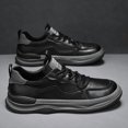 thumbnail image 2 of Men'S  Low-Top Sneakers - Cushioned PVC Sole，Glossy Synthetic Cover Upper, Non-Slip Traction - Unisex Everyday Comfortable Walking Shoes for Men ,Minimalist Casual Shoes with Arch Support &, 2 of 5
