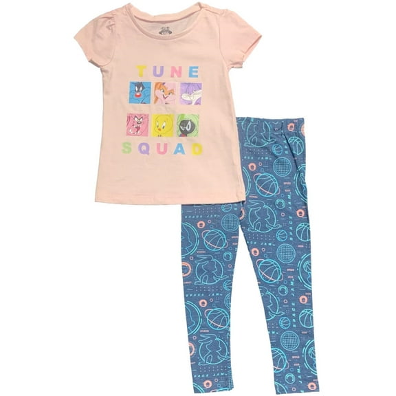 Looney Tunes Little Girls' Space Jam Tune Squad T-Shirt and Leggings Set, Sizes 4-6x