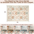 thumbnail image 2 of WANLISELL 5'x7' Floral Area Rug, Non Slip Machine Washable Rug for Living Room, Indoor Carpets with Non Slip Back, Beige Orange, 2 of 13