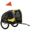 thumbnail image 2 of Aosom Dog Bike Trailer, Pet Bike Wagon with Hitch Coupler, Quick Release Wheels, Reflectors, Flag, Pet Travel Carrier for Medium Dogs, Yellow, 2 of 9