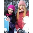 thumbnail image 4 of GRNSHTS 2-Hole Knitted Full Face Cover Ski Neck Gaiter, Winter Balaclava Warm Knit Beanie for Outdoor Sports (Pink), 4 of 13