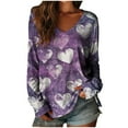 thumbnail image 3 of BEFOKA Long Sleeve Woman Shirts Valentine'S Day V Neck Sweatshirt Love Heart Printed Tees & Blouses Tops,Going Out Top Pullover Sweatshirt Spring Fall Graphic T-Shirtholiday Tshirt, 3 of 3