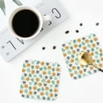 thumbnail image 4 of Lsque Tiger Leaves Pattern 4" Drink Coasters Set of 4, PVC Leather Absorbent Coasters, Table Coaster Set Decorative Coffee Cup Coasters Housewarming Gift -Square, 4 of 6