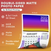 Koala Premium Double Side Matte Photo Paper 8.5X11 inches 50 Sheets 66lb, Heavyweight Inkjet Photo Printer Paper,