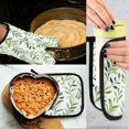thumbnail image 5 of Yayeee Oven Mitts and Pot Holder Set of 2 Heat Resistant Kitchen Gloves Baking Hot Pad, Green Leafy Pattern, 5 of 5