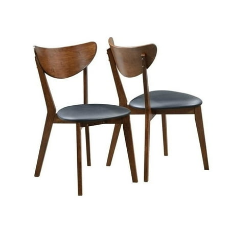 4 Chairs Coaster - Coaster 105362 Home Furnishings Side Chair (Set of 2), Dark Walnut