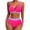 Hot Pink, variant on Women's High-Waisted Bikini Set UPF50+ Tummy Control Swimsuits Quick Dry Adjustable Straps Beach Swimwear with Removable Padded Bra Summer Swimwear