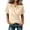 Beige, variant on Women Short Sleeve Top Cross Front Asymmetrical Hem Casual Slim Tunic Trendy Fashion Blouses