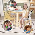 thumbnail image 2 of CASEMIOL Kids Table and Chairs Set, Kids Desk and Chair Set with 4 Chairs and 1 Round  Storage Table for Boys Girls Kids 3-5, Colorful Chairs for Kids Play Room Dining Room Bedroom, 5 PCS, Wood, 2 of 8