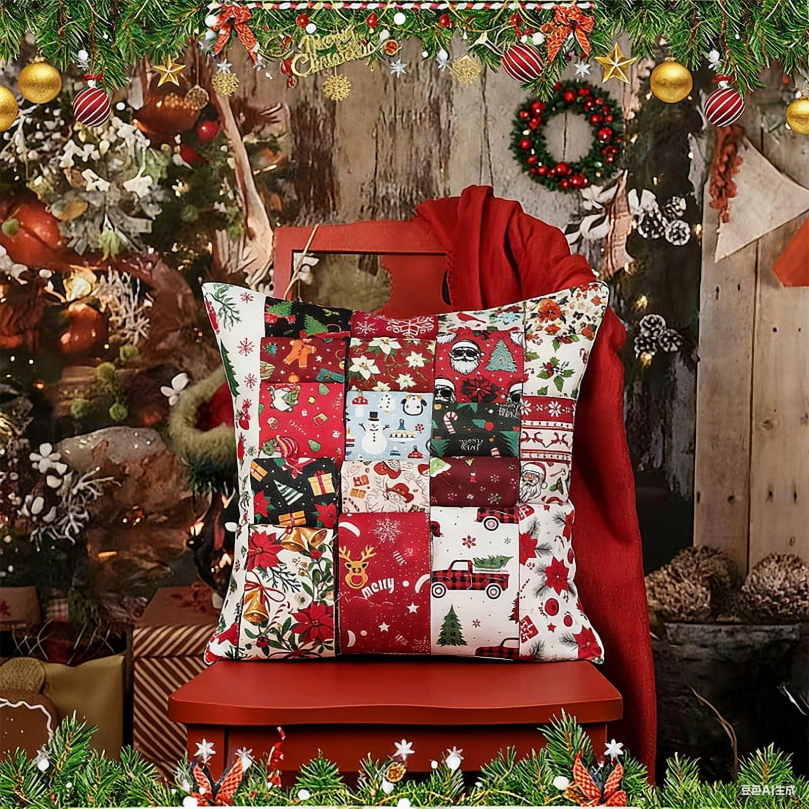 40PCS Jelly Roll Fabric, 2.5x39 Inches (6.5x100 cm) Christmas Cotton Fabric Bundle Patchwork Floral Fabric Sewing Quilting Bundles Assorted Pattern Cloth for DIY Scrapbook Craft Making (Christmas)