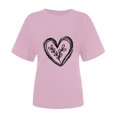 thumbnail image 4 of Diufon Hauts de la Saint-Valentin pour Femmes, Tunique Décontractée à Manches Courtes, Chandail à Col Rond, Blouse Tendance Mignonne à Imprimé Graphique, 4 of 6