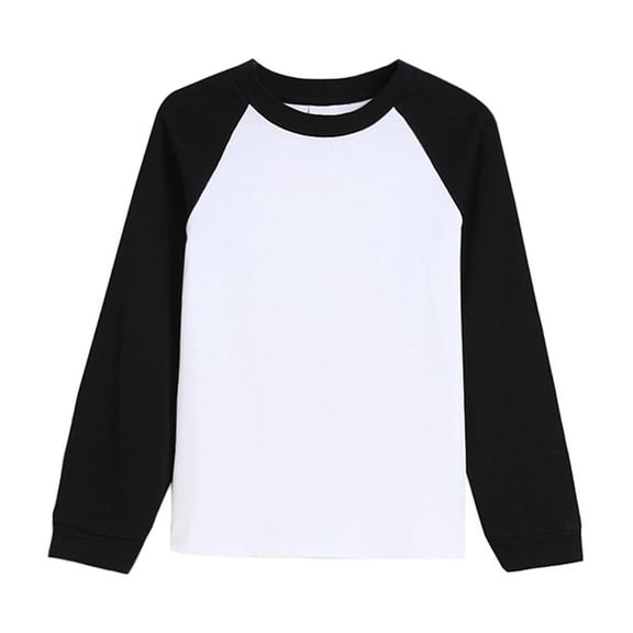 Jamicy Children's Long Sleeved Shirts Gift for Toddlers Boys Long Sleeve Raglan T Shirts Kids Color Block Crewneck Casual Tops Tees