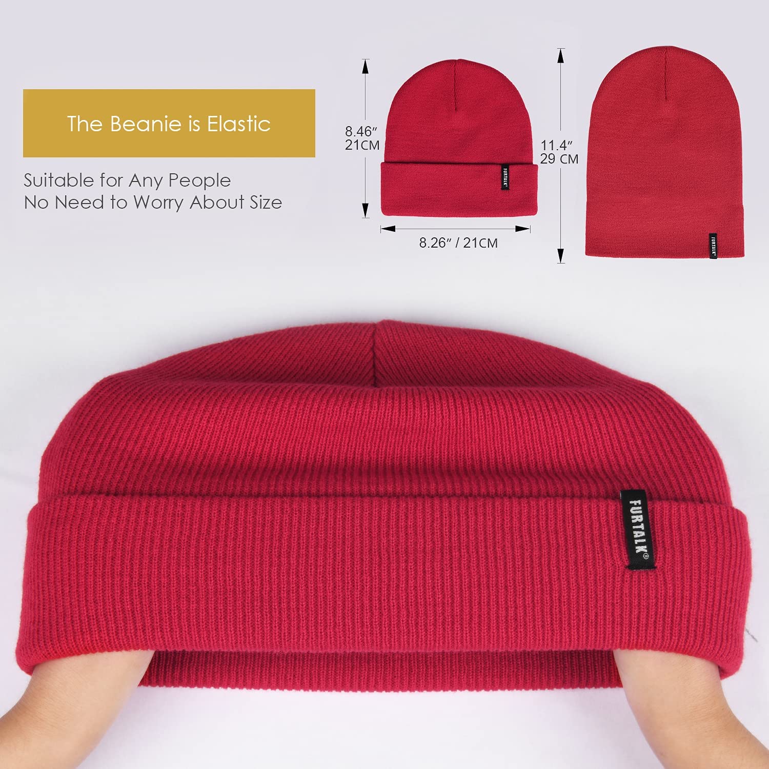 ZMNEW Womens Knit Beanie Hat Acrylic 