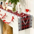 thumbnail image 3 of Red Black Love Heart Valentines Day Table Runner，Happy Valentine's Day Decor Kitchen Dining Table Settings 13x72 Inch, 3 of 6