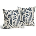 thumbnail image 2 of Navy Blue Leaf Plant Pillow Covers 20X20 Inch Set of 2 Tropical Fern Herbs Botanical Leaves Floral Decorative Pillow Cases Vintage Cushion Case Farmhouse Home Decor for Couch Sofa Porch Outdoor, 2 of 6