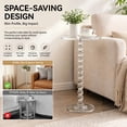 thumbnail image 3 of sexaoalx Acrylic Round Side Table, Clear End Table for Small Space, Modern Bedside Table with Column Base for Living Room Bedroom Balcony, Easy 5-Min Assembly, 3 of 10