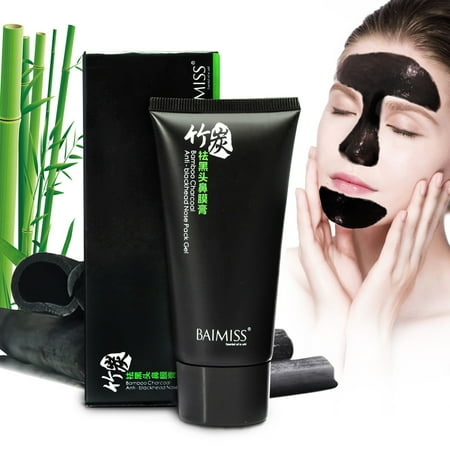 BAIMISS 2 Pack Blackhead Remover Mask, Peel Off Blackhead Mask, Blackhead Remover - Deep Cleansing Black Mask, Bamboo Activated Charcoal Peel-Off