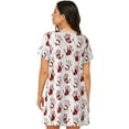 thumbnail image 2 of Bixox Red Bloody Scary Hands2 Pattern Women's Nightgown, Soft & Breathable Sleepwear, Round Neck Knee-Length Pajama Dress,Loungewear for Home & Sleep, 2 of 7