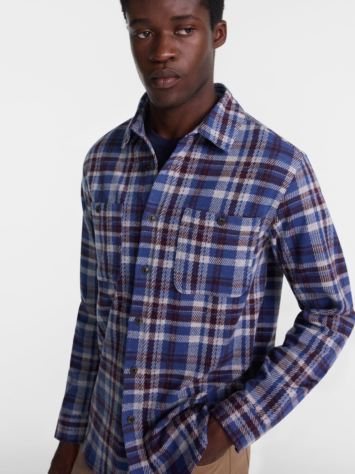 George Men's Knit Overshirt with Long Sleeves, Sizes XS-4XLT