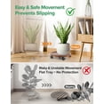 thumbnail image 5 of 2 Pack 14 Inch Wood Plant Caddy with 360 Degree Lockable Wheels, 5 of 7