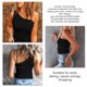 thumbnail image 5 of Top sin mangas de un hombro Color puro Camisa delgada transpirable cómoda de moda para mujer Negro XXL, 5 of 6