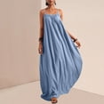thumbnail image 6 of FRSASU Backless Cami Dresses for Women Sleeveless Solid Color Lounge Dress Spaghetti Strap Flowy Summer Loose Maxi Sundress Sky Blue, 6 of 9