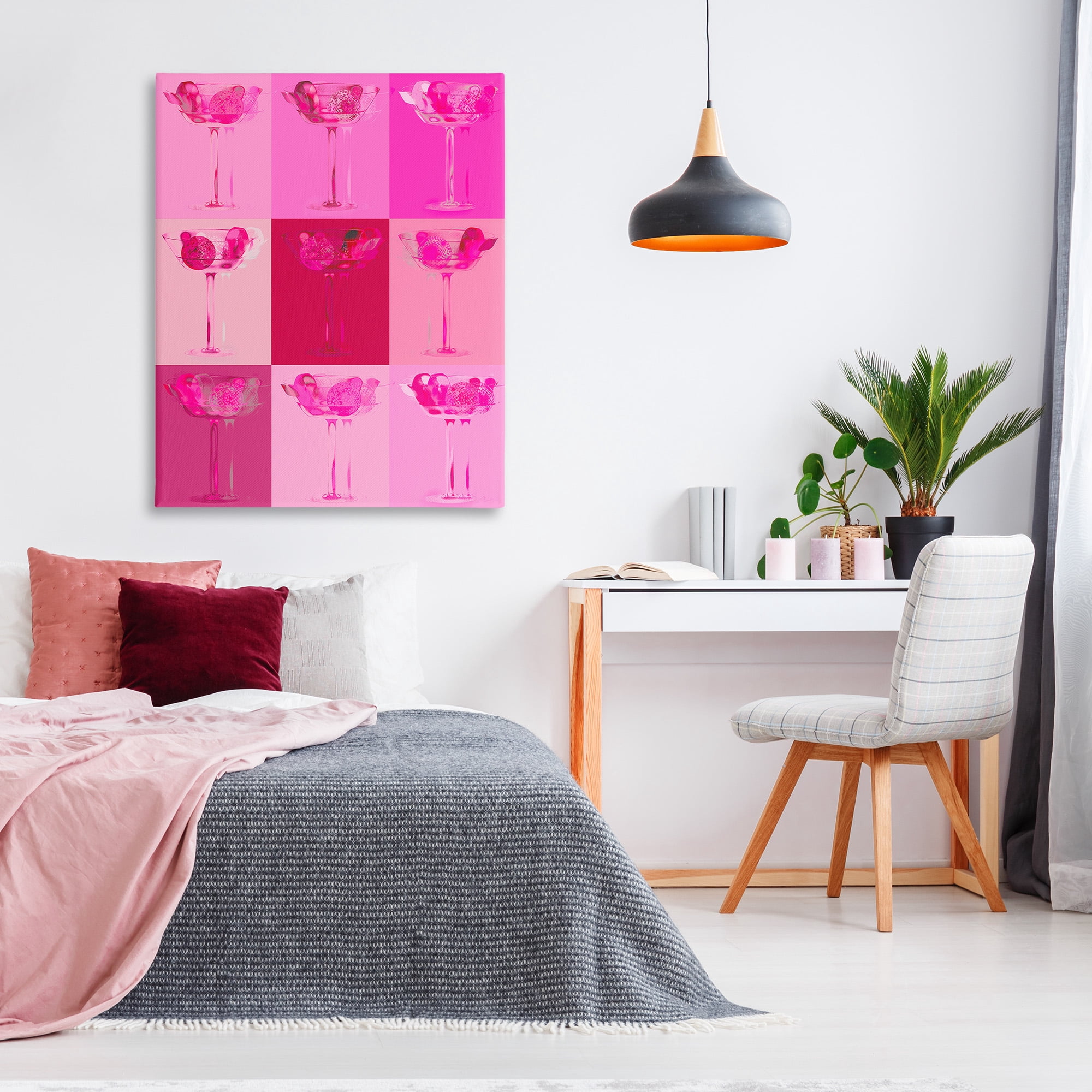 Stupell Industries Pink Abstract Drinks Food & Beverage Painting Gallery Wrapped Canvas Art Print Wall Art, 36 x 48