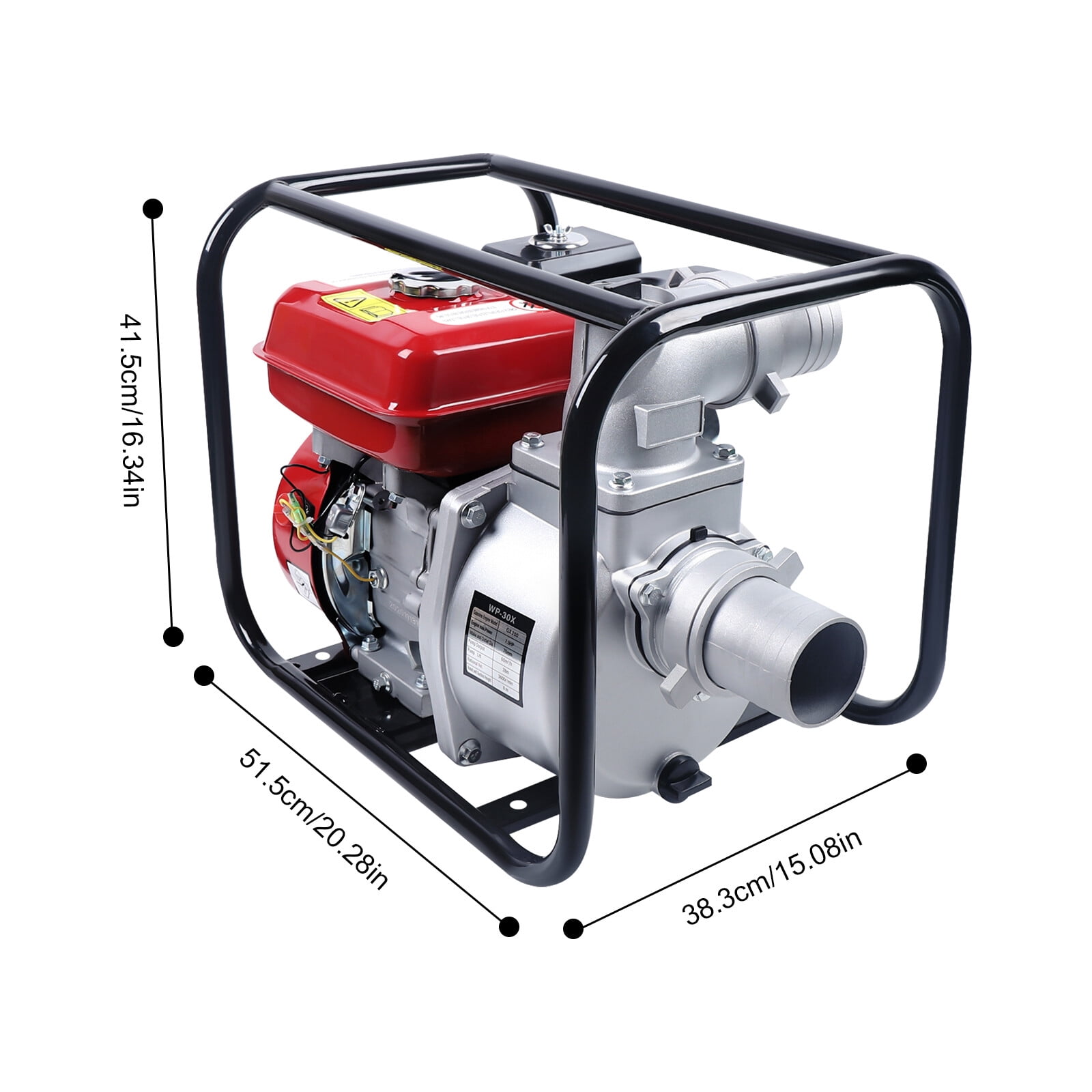 ToppiJoy 3in 7.5HP 3000W Trash Pump, Gasoline Powered Water Pump Sludge Pump Transfer Garden Farm Irrigation Petrol Pump with Water Filtration Systems