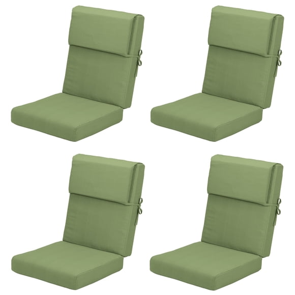 Aoodor 4-Piece Outdoor Chair Cushions 45 x 22 x 4 Inch Patio Furniture Seat Cushion - Green