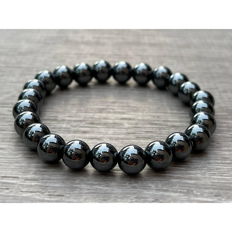 Hematite Crystal Bead Bracelet 8mm, Wholesale Genuine Hematite