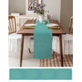 thumbnail image 6 of Table Runners 36 Inches Long Dress Scarves, Vintage Teal Green Farmhouse Kitchen/Dining Table Runner, Short Coffee Tablerunners, Farmhouse Retro Solid Color Linen Texture 13x36 Inch, 6 of 7