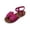 Hot Pink, variant on Strappy Sandals Women Wide Width Bow Decor Open Toe Sandals Casual Back Elastic Flat Sandals White