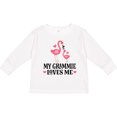 thumbnail image 3 of Inktastic Grammie Loves Me Girl Flamingo Girls Long Sleeve Toddler T-Shirt, 3 of 5