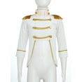 thumbnail image 5 of Yruioon Kids Boys Prince Outfits Long Sleeve Gold Fringe Velvet Tailcoat Medieval Royal Court Coat White 6, 5 of 7