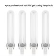 4Pcs/Set Manicure UV Nail Dryer Lamp Bulb 9W Nail Polish Gel Curing