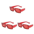 thumbnail image 4 of kurtrusly Rectangular Lightweight Frame Protection For Fashionable Look PC Materials Eyeglasses Red frame 3Set, 4 of 6