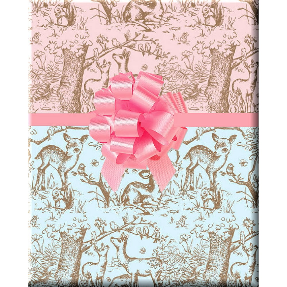 Double Sided Lullaby Meadow Baby Shower Specialty Gift Wrapping Paper