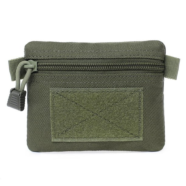 Bolsa para exteriores, billetera, riñonera impermeable con cremallera (verde militar)