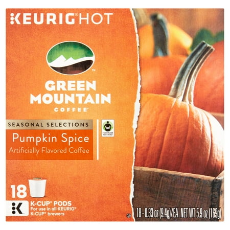 Green Mountain Coffee Pumpkin Spice K-Cup Coffee, 18 count