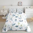 thumbnail image 2 of Manfei Kawaii Dolphin King Size Comforter Sets, Sea Cartoon Jellyfish Comforters King Size, Blue, Gray Reversible, 3 Pieces, 1 Comforter and 2 Pillowcases, 2 of 7