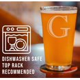 thumbnail image 3 of Monograma grabado de 16 onzas para cerveza o refresco (letra G) A-Z regalos personalizados para él, vasos de pinta personalizados, iniciales personalizados, regalo de cumpleaños para hombres, 3 of 12