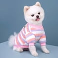 thumbnail image 3 of Ropa de forro polar suave para mascotas, chaleco cálido de invierno para perros pequeños, con rayas arcoíris, para cachorros y gatos, abrigos para chihuahuas, caniches y shih tzu., 3 of 6